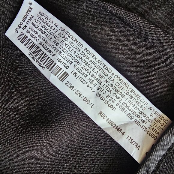 NWT!!  Zara High-Rise High Waist Beltless Black Stretch Pants Trousers Large - Picture 8 of 9